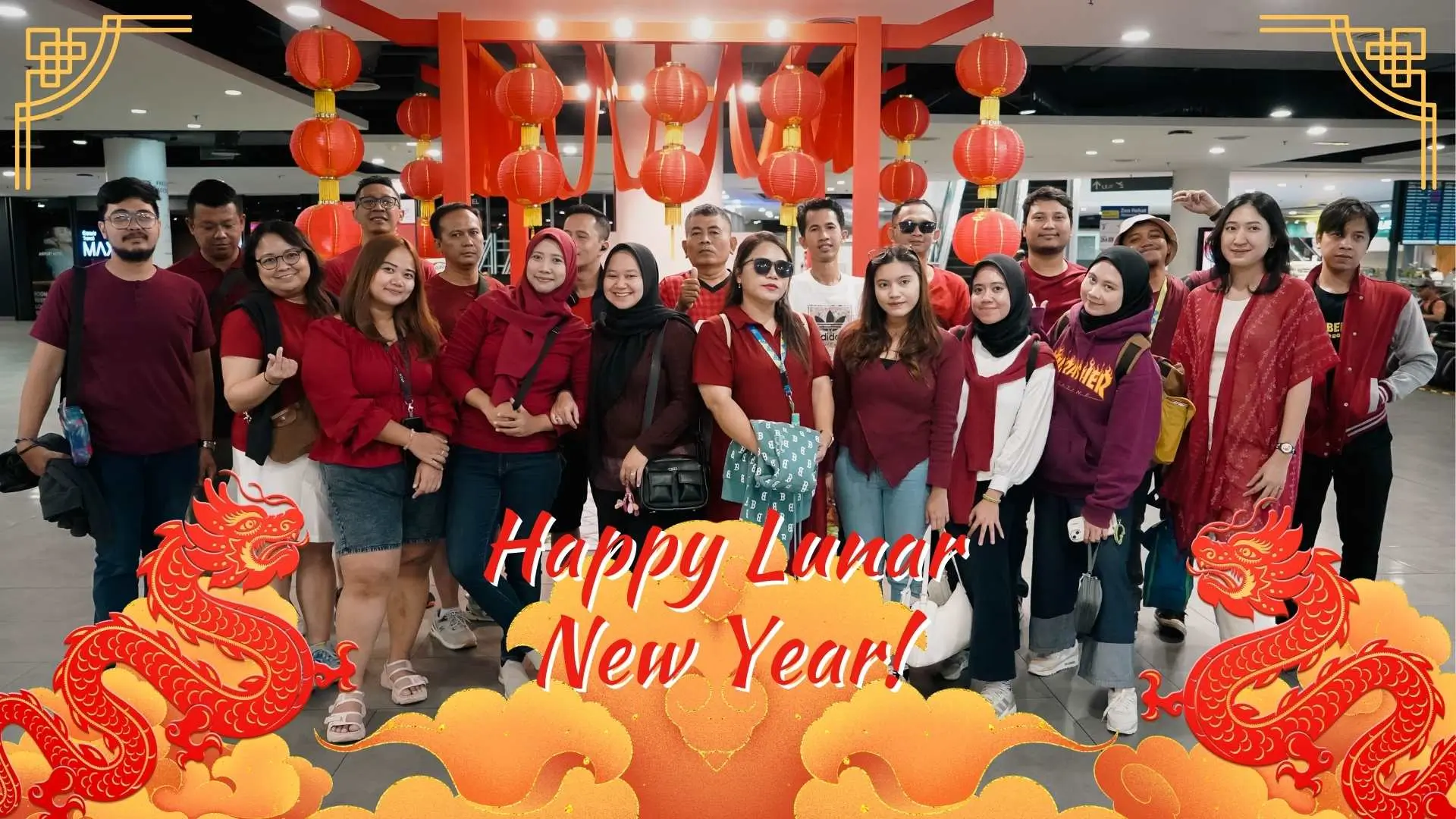 Red and cream chinese new year instagram post presentasi